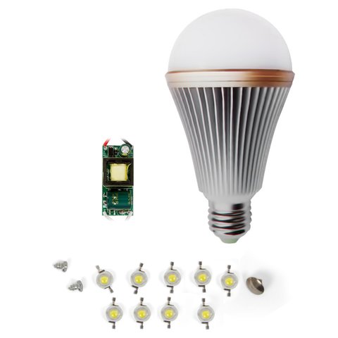 Комплект для збирання LED лампи SQ Q24 E27 9 Вт – теплий білий