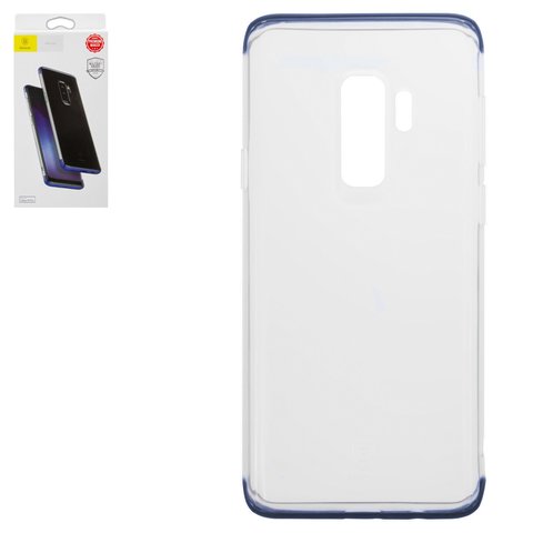 Чехол Baseus для Samsung G965 Galaxy S9 Plus, синий, прозрачный, силикон, #WISAS9P YJ03