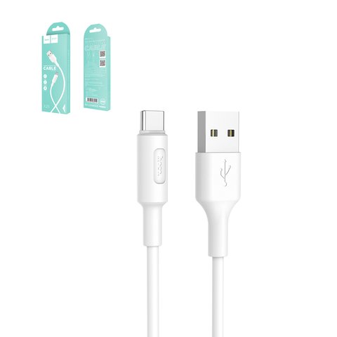 USB кабель Hoco X25, USB тип C, USB тип A, 100 см, 3 A, белый, #6957531080152