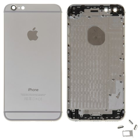 Корпус для Apple iPhone 6 Plus, белый, с держателем SIM карты, с боковыми кнопками, High Copy