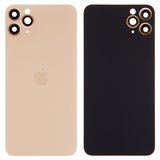 Задня панель корпуса для iPhone 11 Pro Max, золотиста, із склом камери, small hole, matte gold