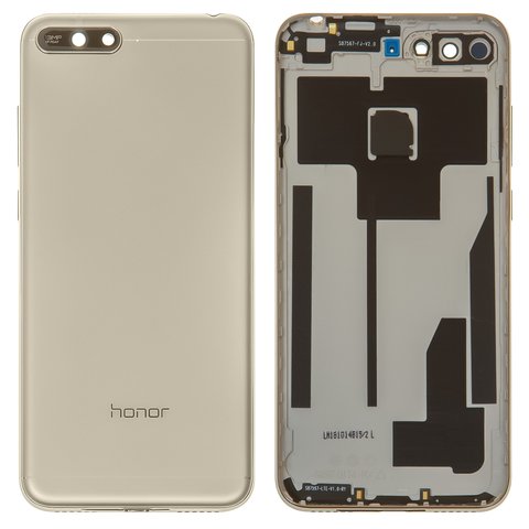 Задня панель корпуса для Huawei Y6 2018 , золотиста, із склом камери, з боковою кнопкою, лого Honor