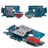 Шлейф для Samsung S921 Galaxy S24, конектора зарядки, з мікрофоном, з SIM-конектором, Original (PRC), плата зарядки