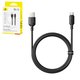 USB кабель Baseus Silky, USB тип-C, USB тип-A, 100 см, 100 Вт, чорний, силіконовий, #P10377703113-00