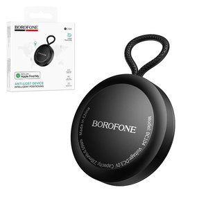 Умный брелок для поиска Borofone BC104, GPS трекер, черный, AirTag, #6941991124822