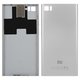 Housing Back Cover compatible with Xiaomi Mi 3, (silver, with SIM card holder, with side button, TD-SCDMA)