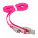 USB Cable, (USB type-A, micro USB type-B, Lightning, pink)