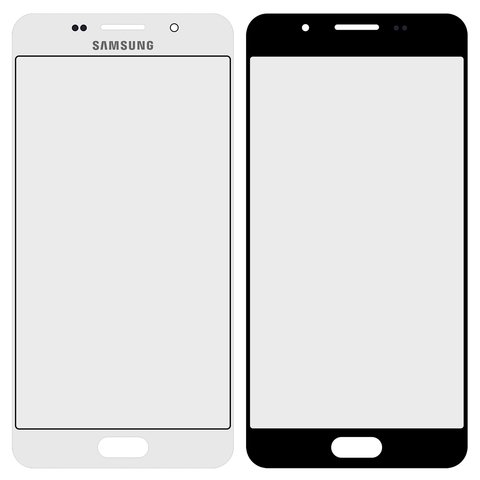 Housing Glass compatible with Samsung A5100 Galaxy A5 2016 , A510F Galaxy A5 2016 , A510FD Galaxy A5 2016 , A510M Galaxy A5 2016 , A510Y Galaxy A5 2016 , Original PRC , 2.5D, white 