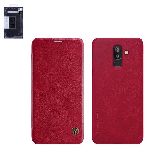 Case Nillkin Qin leather case compatible with Samsung J800 Galaxy J8, red, flip, PU leather, plastic  #6902048161450