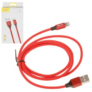 USB Cable Baseus Yiven, USB type A, Lightning, 120 cm, 2 A, red, nylon braided  #CALYW 09