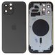 Housing compatible with iPhone 12 Pro Max, (gray, with SIM card holders, with side buttons, graphite)
