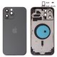 Housing compatible with iPhone 12 Pro Max, (gray, with SIM card holders, with side buttons, graphite)