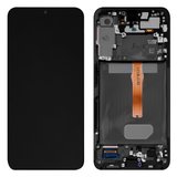 LCD compatible with Samsung S906B Galaxy S22 Plus 5G, (black, with frame, Original (PRC))