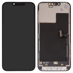 LCD compatible with iPhone 13 Pro, black, with frame, change glass 