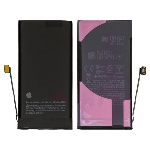 Batería puede usarse con iPhone 13 mini, Li ion, 3.88 V, 2406 mAh, PRC, A2660 