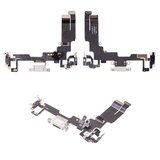 Cable flex puede usarse con iPhone 14, del conector de carga, blanco, con micrófono, con componentes, Original (PRC)
