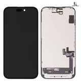 Дисплей для iPhone 15, черный, с рамкой, HC, без микросхемы, (AMOLED), DD-OLED soft