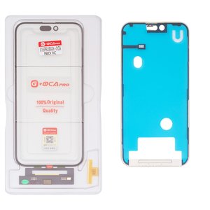 Сенсорный экран G+OCA PRO для iPhone 15 Pro Max, с рамкой, с ОСА пленкой, черный, без микросхемы
