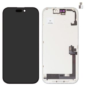 LCD compatible with iPhone 17, black, with frame, HC, OLED , GX OEM soft, 120Hz 