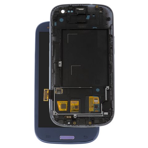 LCD compatible with Samsung I9300 Galaxy S3, dark blue, with light adjustable, with frame, Copy, TFT  