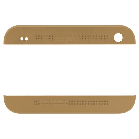 Top + Bottom Housing Panel compatible with HTC One M7 801e, golden 