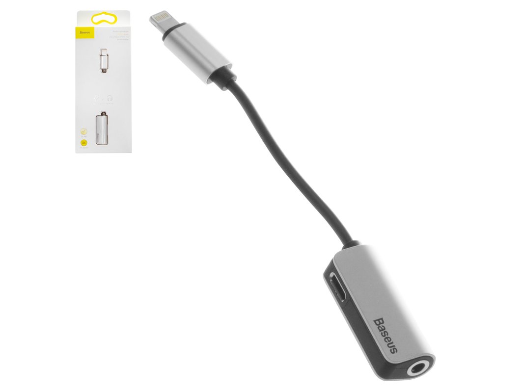 Rondlopen Humoristisch College Adapter Baseus L32, (from Lightning to 3.5 mm 2 in 1, doesn't support  microphone , TRS 3.5 mm, Lightning, silver, 2 A) #CALL32-0S - GsmServer