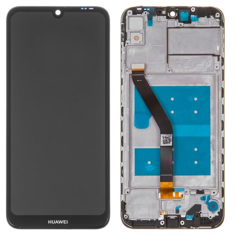 LCD compatible with Huawei Honor 8A, Y6 2019 , Y6 Prime 2019 , Y6s 2019 , black, Logo Huawei, with frame, High Copy, JAT LX3 JAT L41 