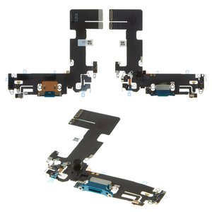 Flat Cable compatible with iPhone 13, charge connector, dark blue, with microphone, with components, Original PRC , Lightning 