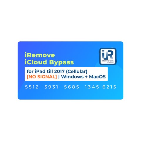 iRemove iCloud Bypass for iPad till 2017 Cellular  [NO SIGNAL] | Windows + MacOS