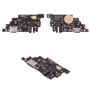 Flat Cable compatible with ZTE Blade V30, headphone connector, charge connector, with microphone, with components, High Copy, charging board 