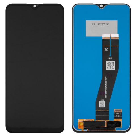 Pantalla LCD puede usarse con Samsung A037F Galaxy A03s, negro, Best copy, sin marco, Copy, con cable plano negro, 160,5x72 mm 