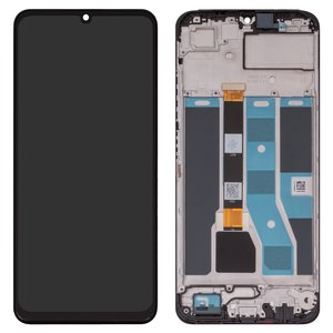Pantalla LCD puede usarse con Realme C53 NFC, negro, con marco, Original PRC 