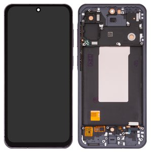 Pantalla LCD puede usarse con Samsung A566 Galaxy A56, negro, con marco, Copy, TFT 