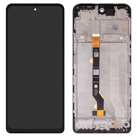 Pantalla LCD puede usarse con Infinix Hot 30, negro, con marco, High Copy