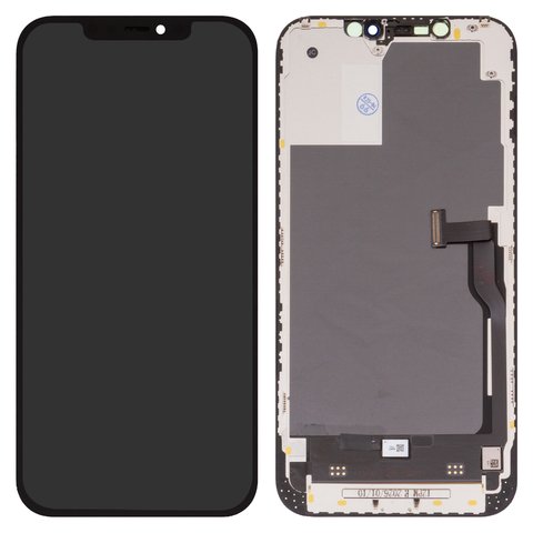 Pantalla LCD Wextom puede usarse con iPhone 12 Pro Max, negro, con marco, HC, sin error, OLED  soft, diagnosable