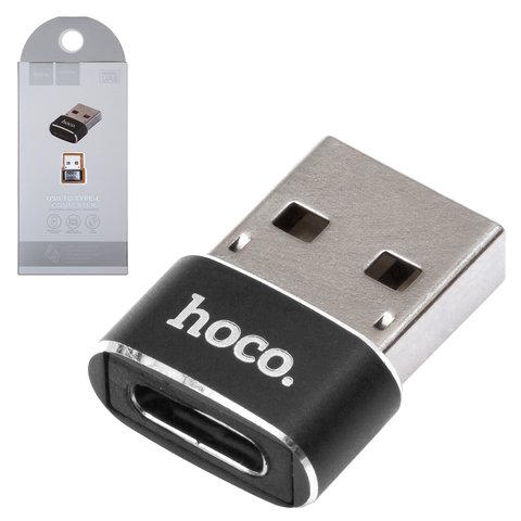 Адаптер Hoco UA6, USB тип C, USB тип A, черный