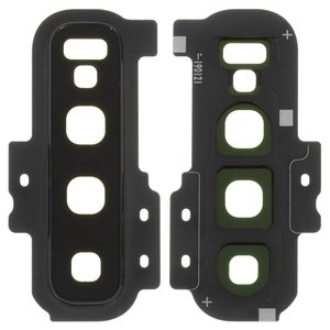 Скло камери для Samsung G975 Galaxy S10 Plus, чорне, з рамкою, prism Black, ceramic black