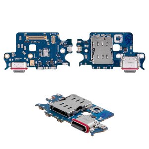 Шлейф для Samsung S901B Galaxy S22 5G, конектора зарядки, з мікрофоном, з SIM конектором, Original PRC , плата зарядки