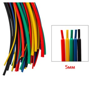 Термозбіжна трубка, 1 м, 5,0 мм, чорна