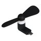 Вентилятор Mini, черный, мобильный, micro-USB тип-B