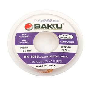 Лента-оплетка BAKU BK 3015, (Д) 1,5 м, (Ш) 3,0 мм Лента-оплетка BAKU BK 3015, (Д) 1,5 м, (Ш) 3,0 мм
